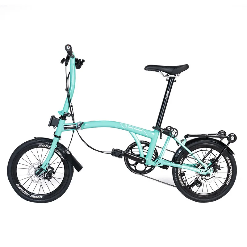 Sunrimoon-Bici Pieghevole Per Bambini, Ultraleggera, Portatile, 9 Velocità, Panno Piccolo, Auto, 16 Pollici