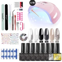Manicure Set With Nail Drying Lamp UV Nail Gel Polish Kit 6 Colors Gel Polish Set Semi Permanent Varnish Nail Tools Kit 1