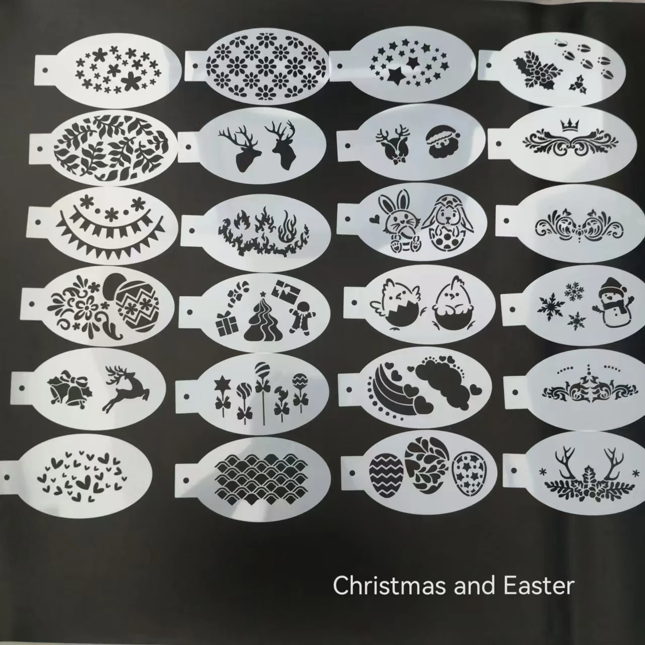 24PCS Stencils for Body Painting, Face Art DIY Makeup Stamp, Kids Use