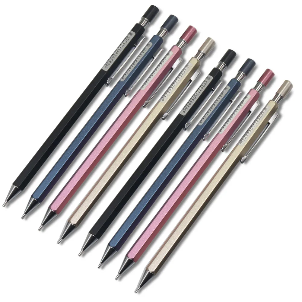 4 Pcs Mechanical pencil 0.7/0.5 all metal stationery children students write constant simplicity