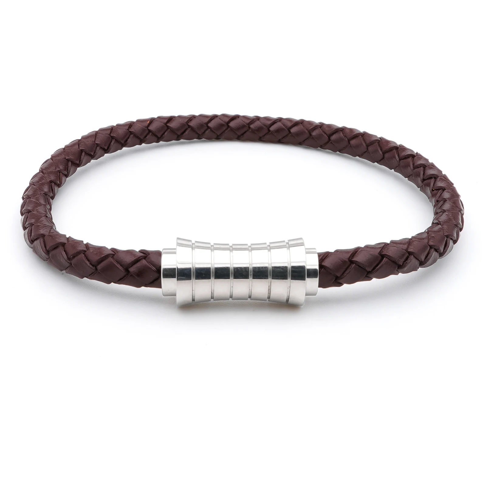 

Men's business leather bracelet,brown stainless steel magnetic jewelry for men New Year and Christmas gift