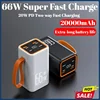 New 20000mAh Power bank Two-Way 66W Fast Charging Mini Power Bank Portable External Battery Charger for Huawei iPhone Xiaomi 2