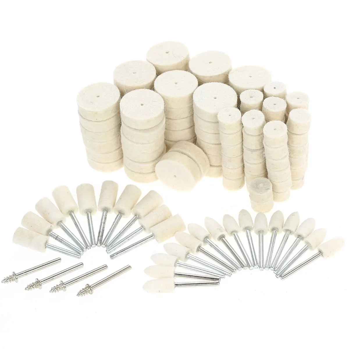 145Pcs Wool Felt Mounted Polishing Buffing Wheel OD 3-20mm grinding head For Dremel Drill Rotary Tool 3mm Shank | Инструменты