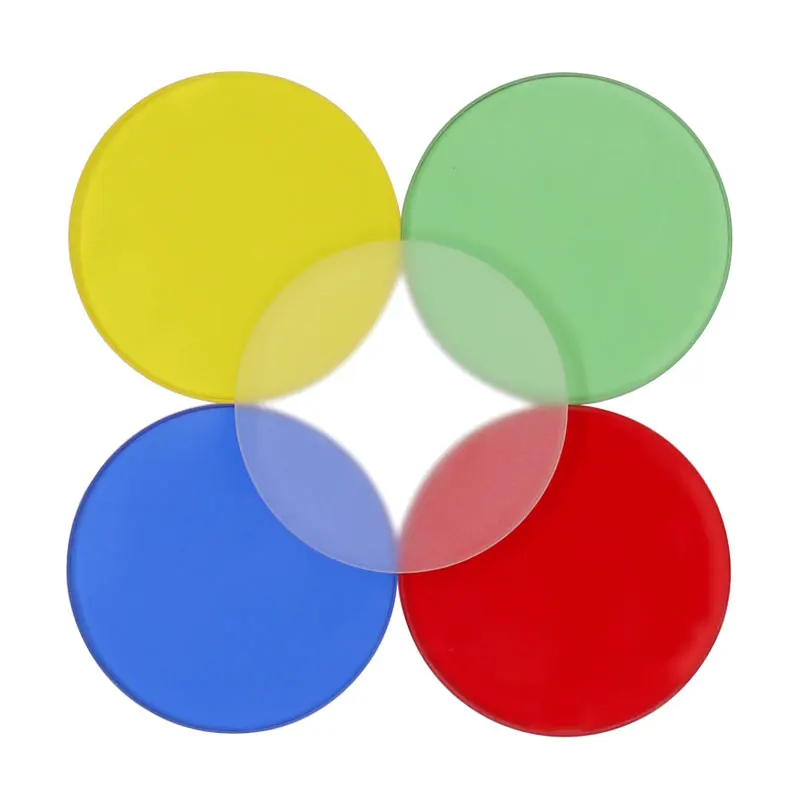 Multicolor Frosted Optical Glass Filter for Biological Microscopes