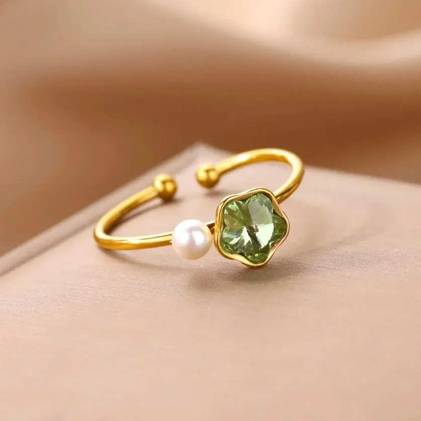 Zircon Rings Stainless Steel For Women