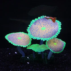 Radiant Silicone Aquarium Coral Decor with Luminous Underwater Plants (Green)
