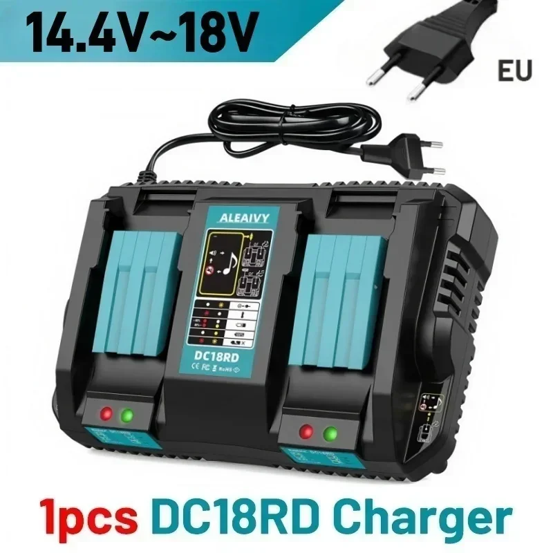 18V Rapid Charger Replacement For Makita - Dual Port Station Charger For BL1850, BL1815, BL1840 Batteries