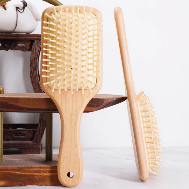 Hair Comb Curly Hair Brush Hair Styling Tools Hair Brush Comb Wood Airbag Comb Professional Hair Anti-Loss Massage Brush Hairbrush Scalp Care