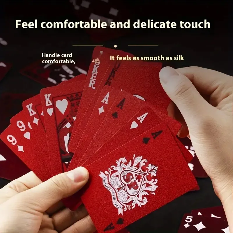 Plastic Playing Cards Red plastic playing cards PVC poker waterproof washable Parker rustic gold Year of the Dragon creative thickened card customized