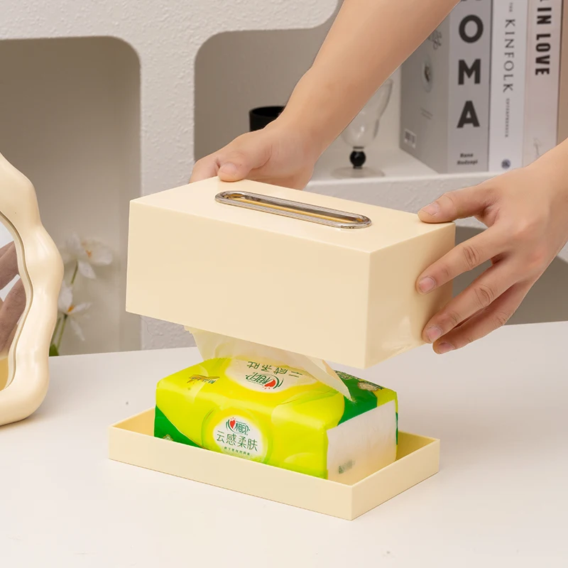 【EpeiusHome】 Paper Box Household Coffee Table Surface Tissue Box Light Luxury Nordic Simple Storage Box 4