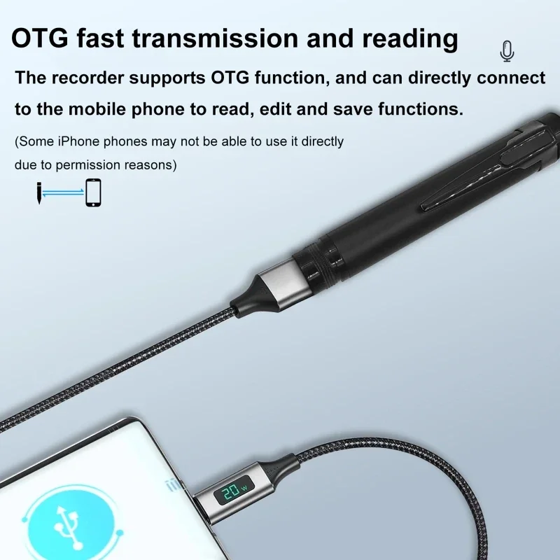 Professional Digital Voice Recorder Pen with Long-Distance Audio Recording and Expandable Storage