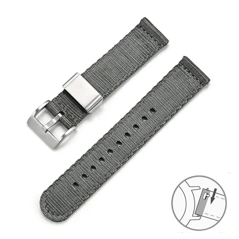 Premium Thick Canvas Nylon Quick Release Watch Strap - Army Style Unisex Accessory
