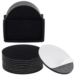 Adhesive Black Felt Pads - Set of 20, Round, 100mm Diameter (AECH06 - 19157)