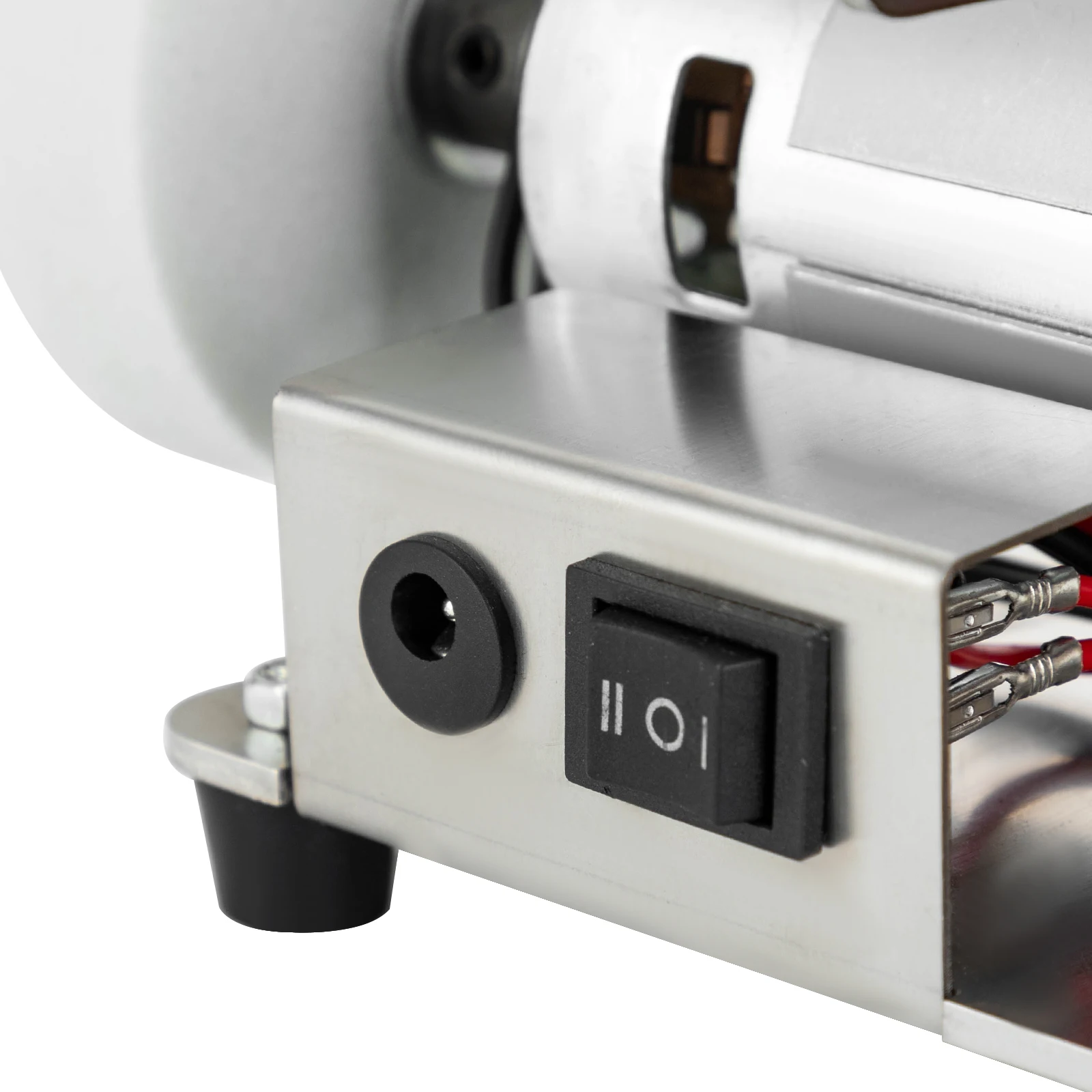 Elektrischer Bandschleifer Mini-Bandschleifer 7-stufig Einstellbar 4000-9000 U/min Kompakter Tischschleifer Polierer Gelbes Schleifrad – Detail 6