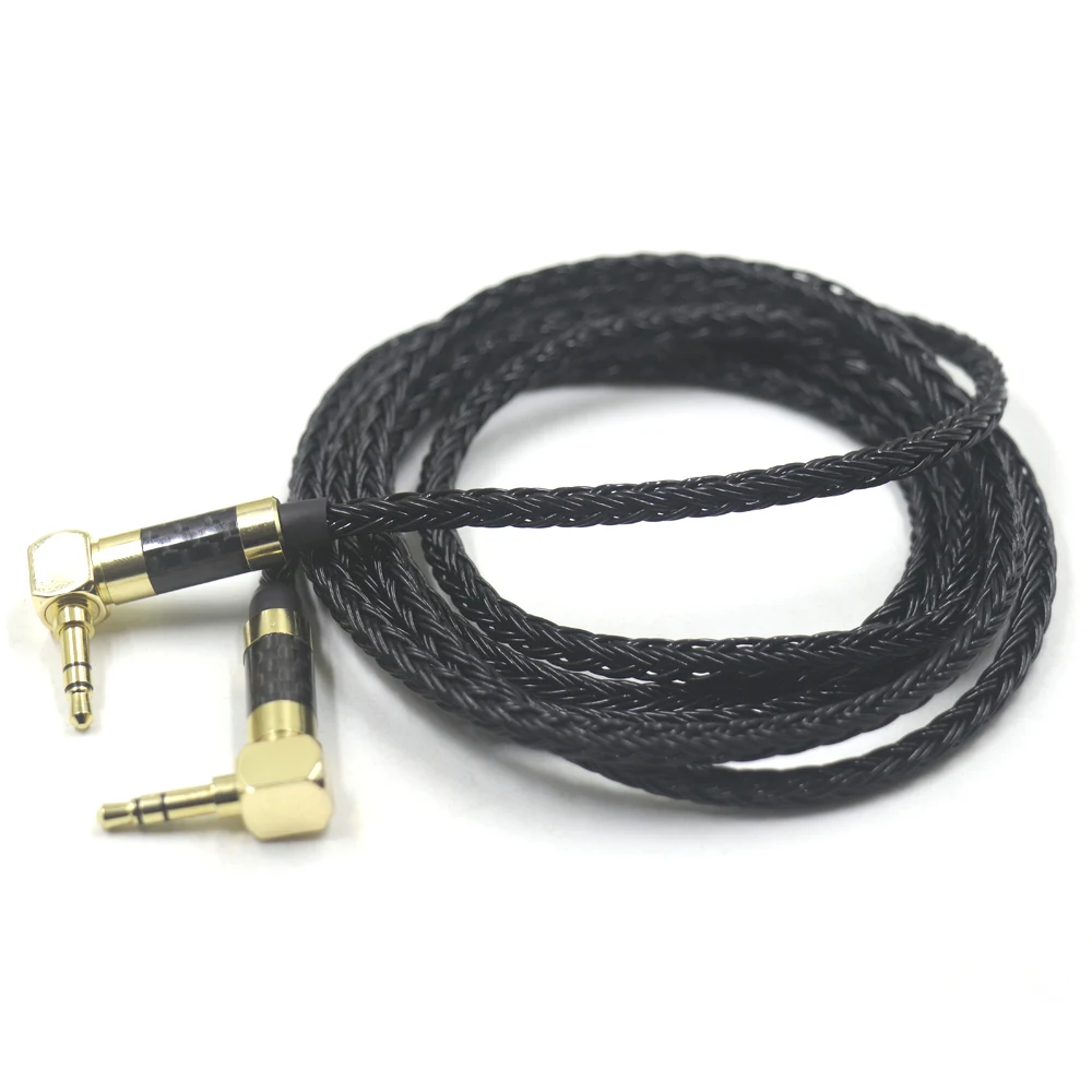 16 Core OCC 3.5mm male to 3.5mm male 90 Degree Right Angle audio input cable speaker line for Car Headphone MP3/4 Aux Cord