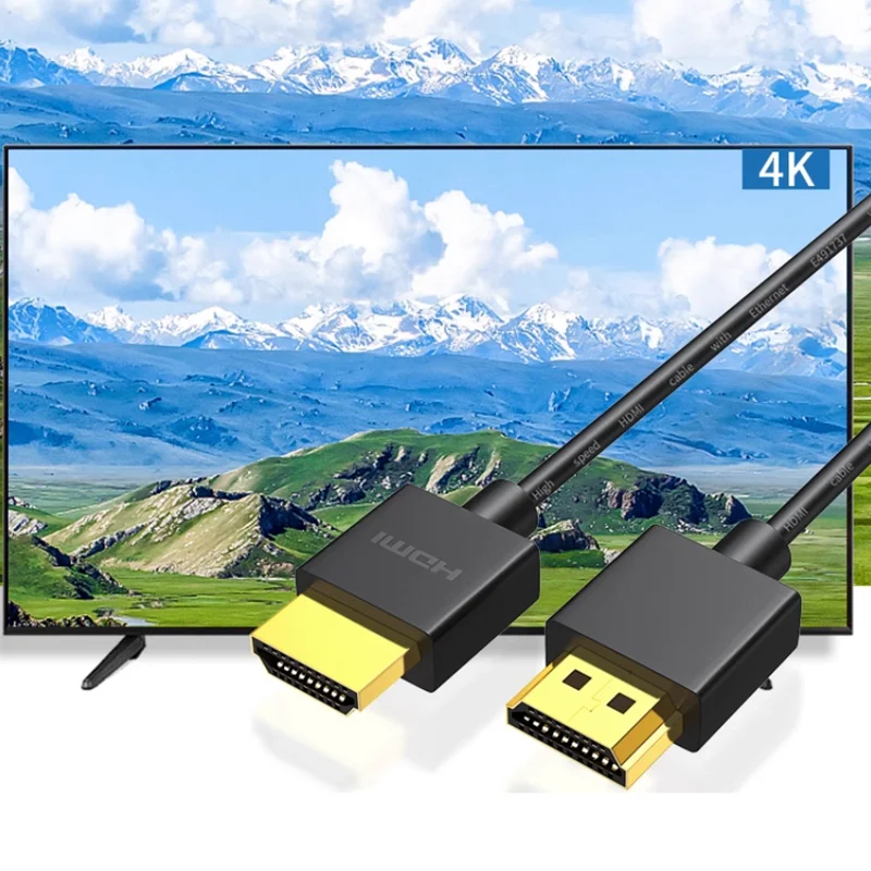 HD2.0 19+1Core 4K@60Hz 18Gbps Mini-HD/Micro-HD Male to Male Ultra-Thin High Speed Cable For Camera Tablet Laptop PC Monitor HDTV