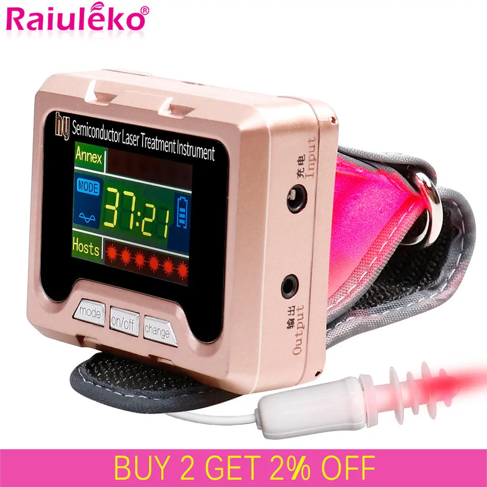

650nm 5 Holes Laser Low Light Wrist Watch Rhinitis Diode Laser Physiotherapy Therapy Diabetes Hypertension Treatment Cholesterol