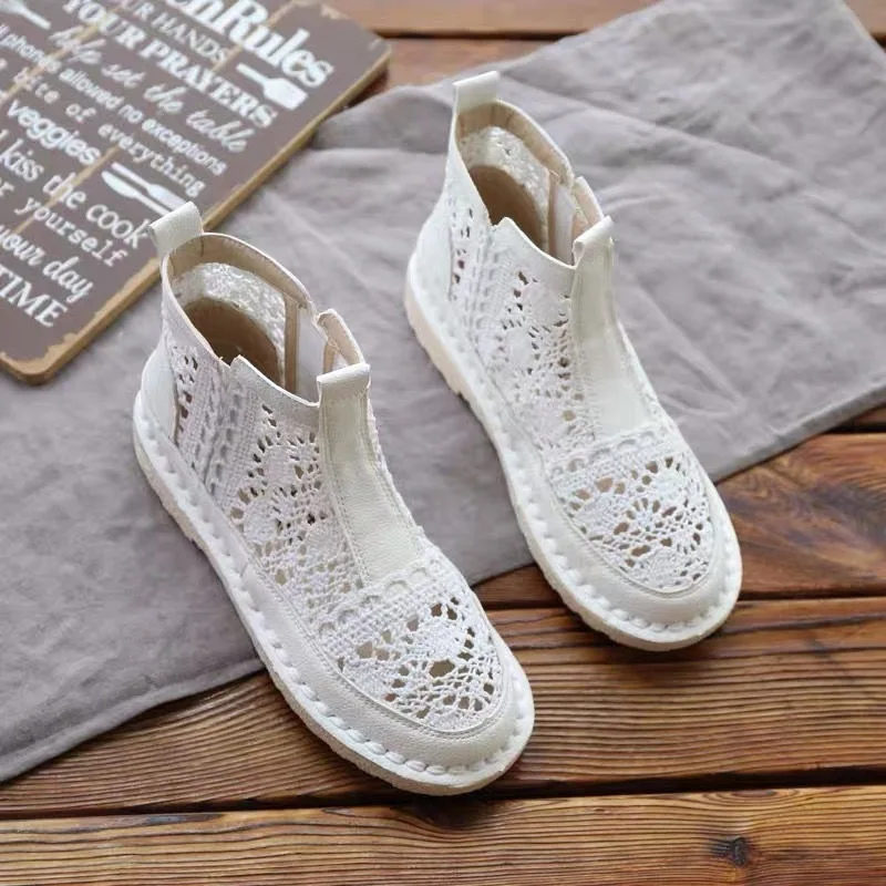 New Women's Breathable Mesh Boots Summer Shoes Lace Walking Shallow New Solid Non Slip Casual Shoes 35-40 Vulcanize Shoes 2