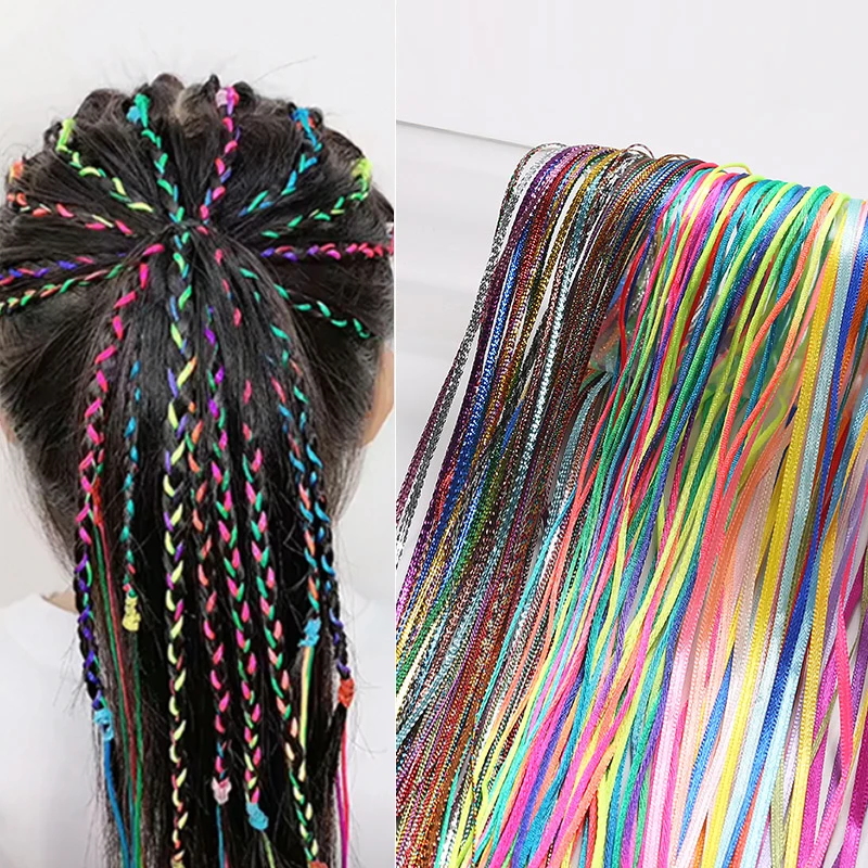 90cm Mix Colorful Hair Braids Rope Strands For African Braids Girls DIY Ponytail Braids Women Styling Hair Accessories 60cm 90cm 120cm bag chain geometric bag lucky bag bag transformation underarm metal crossbody shoulder strap accessories