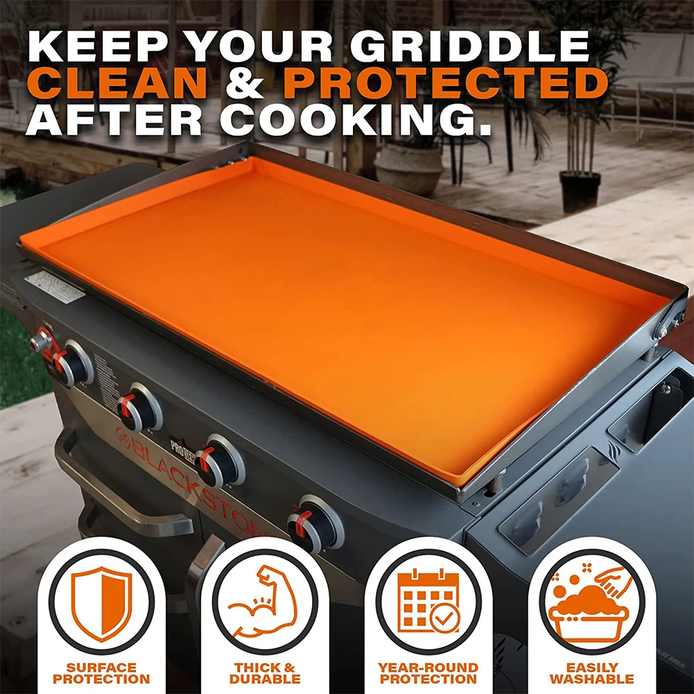 

Griddle Cover Silicone Mat for Blackstone 17" 22" 28" 36" Protective Top Cover Mat Dustproof Grill Protection Mat Accessories
