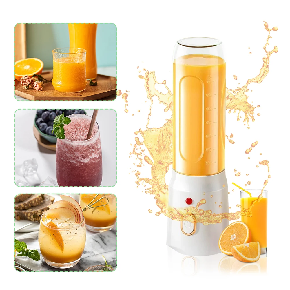 

Portable Blender 40W Rechargeable Mini Juicer Personal Drink Mixer Powerful 10 Sharp Blades Smoothie Blender Food Handheld Mixer