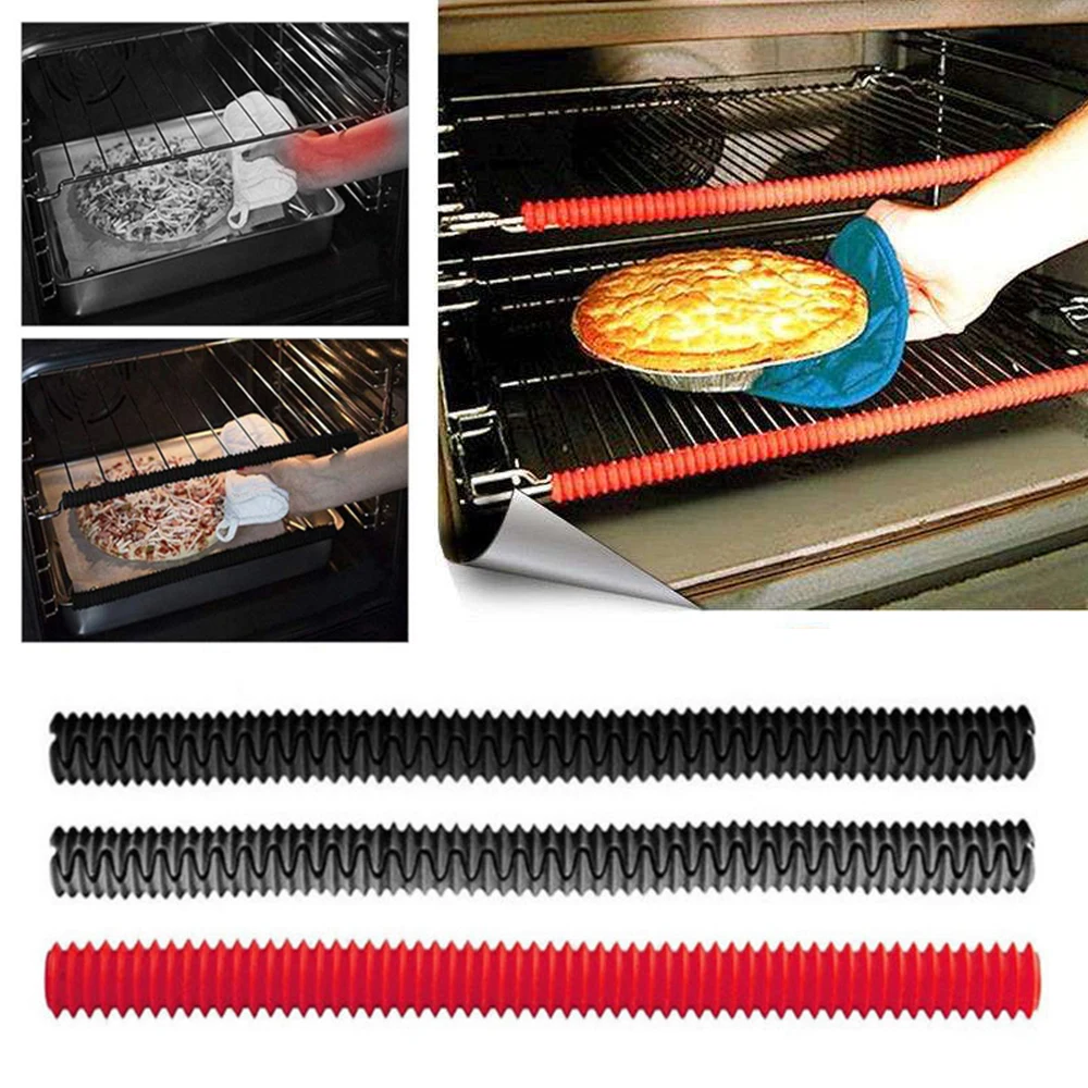 Silicone Oven Protector Silicone Heat Insulation Strip Sleeve High Temperature Anti-scald Strips Oven Guard Sleeve Protector Baking Thermal Kitchen Tool