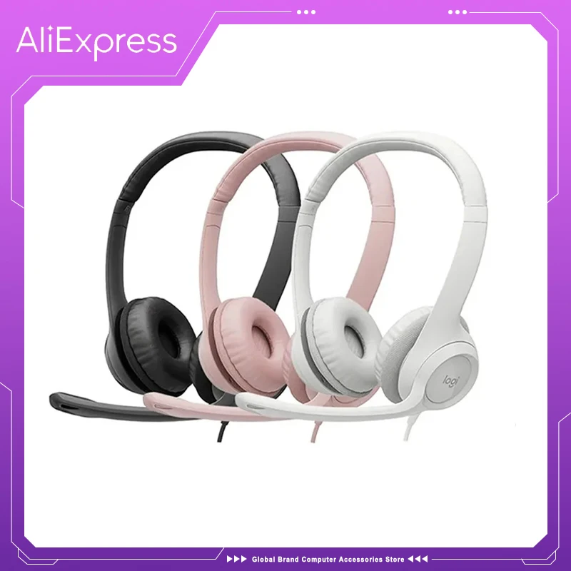 Logitech H390 USB Wired Headset Stereo Headphones with Noise-Cancelling Microphone For PC/Mac/Laptop