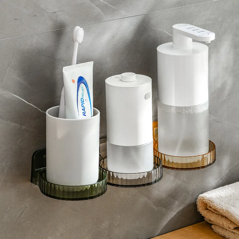 1PcsWallMountedBathroomStorageRackPunchFreeRemovableCup