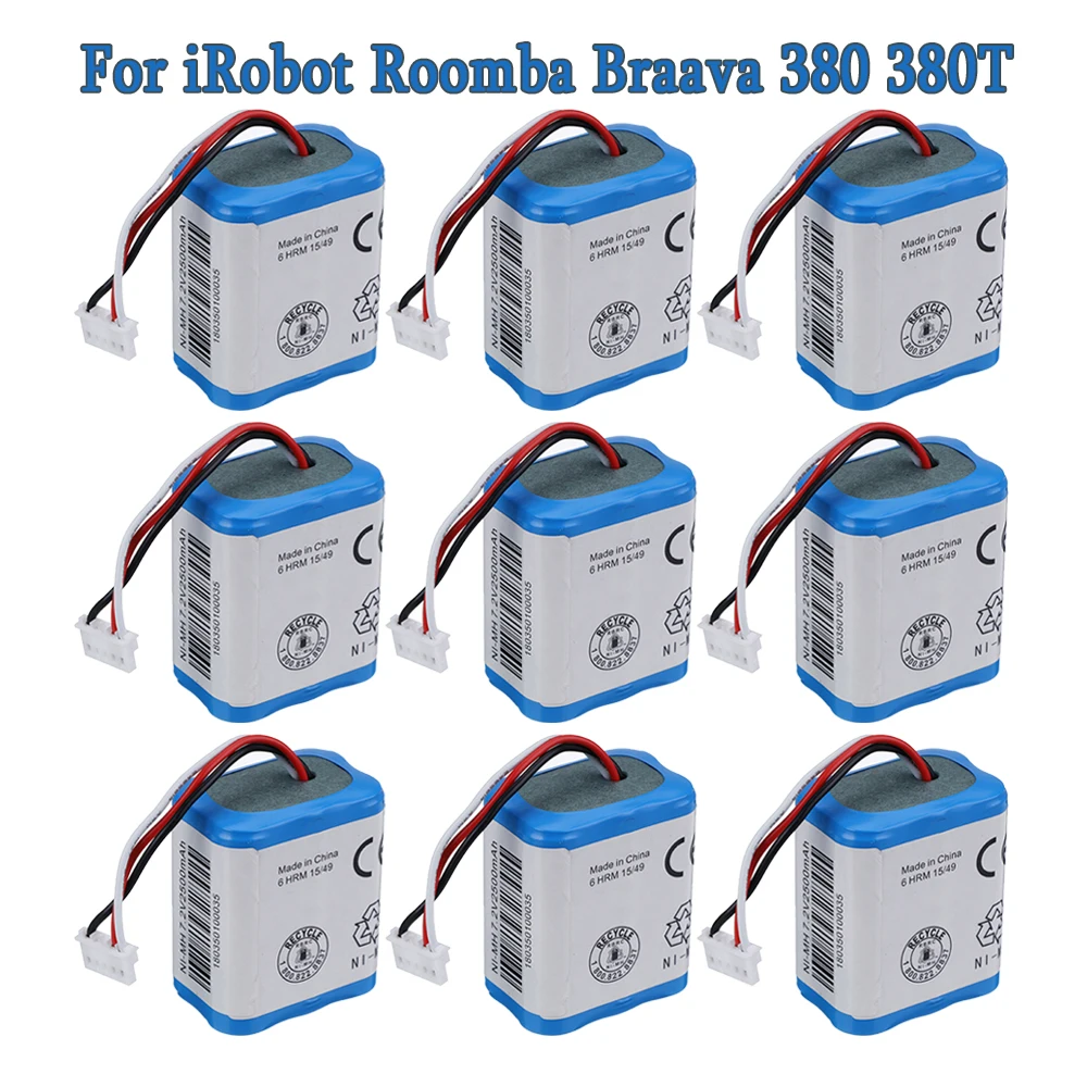 

Original 7.2V 2500mAh Battery for iRobot Roomba Braava 380 380T Mint 5200c Ni-MH 2500mAh 2.5Ah 7.2v Rechargeable battery 1/10Pcs