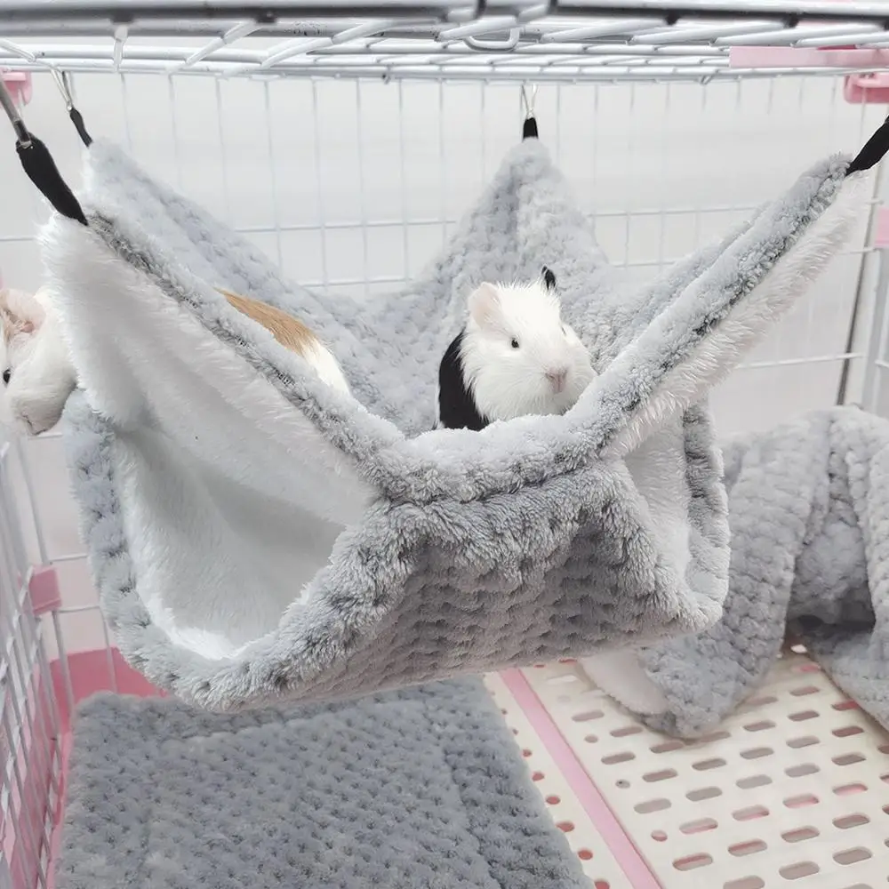 1Pc Hamster Nest Winter Bett Haus Schuppen Hängen Hängematte Käfig Tunnel Plüsch Versteck Für Hamster Meerschweinchen Zucker Kleine pe H8z6 – Detail 9