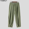 INCERUN 2024 Korean Style Trousers Men's Pleated Splicing Wide Leg Pantalons Casual Simple Male Solid Drawstring Long Pant S-5XL 5
