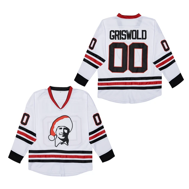 Clark Griswold Blackhawks Vintage Throwback Hockey NHL Jersey