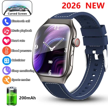 Nuovo Smartwatch da Donna con Schermo Curvo 2.01'' AMOLED HD Touch Screen, Bluetooth 5.3, Chiamate Vocali, Smartwatch Fitness da Uomo