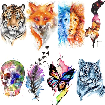 OMMGO Tribale Serie Volpe Autoadesivi Provvisori Del Tatuaggio Acquerello Falso Tatuaggi Per Le Donne Degli Uomini Personalizzato Flash Impermeabile Tatuaggi Body Art