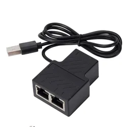 Dual Port RJ45 Ethernet Splitter Cable Extender (1 to 2 RJ45 Splitter)