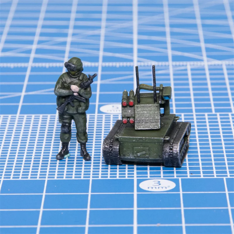 1:72 Model Painted Russian Unmanned Combat Vehicles And Guardians Soldier DIY Scene Accessory Collection Display Gifts Fans