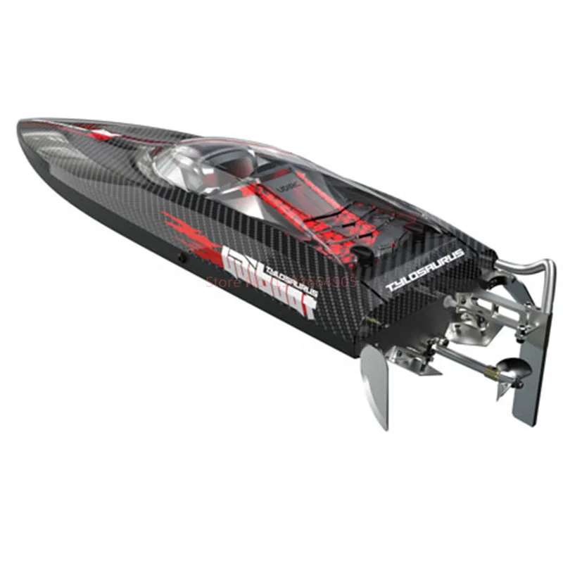 Détail de l'hélice et du gouvernail du bateau télécommandé rapide UDI022, coque ABS.