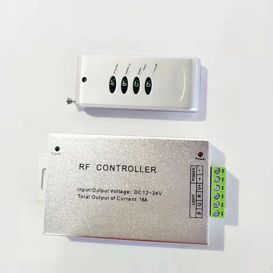 DC12-24v ALumimum rgb led controller box+4-key rf remote control max.load 216/432w strip module lamp 5pcs/lot promotion | Освещение