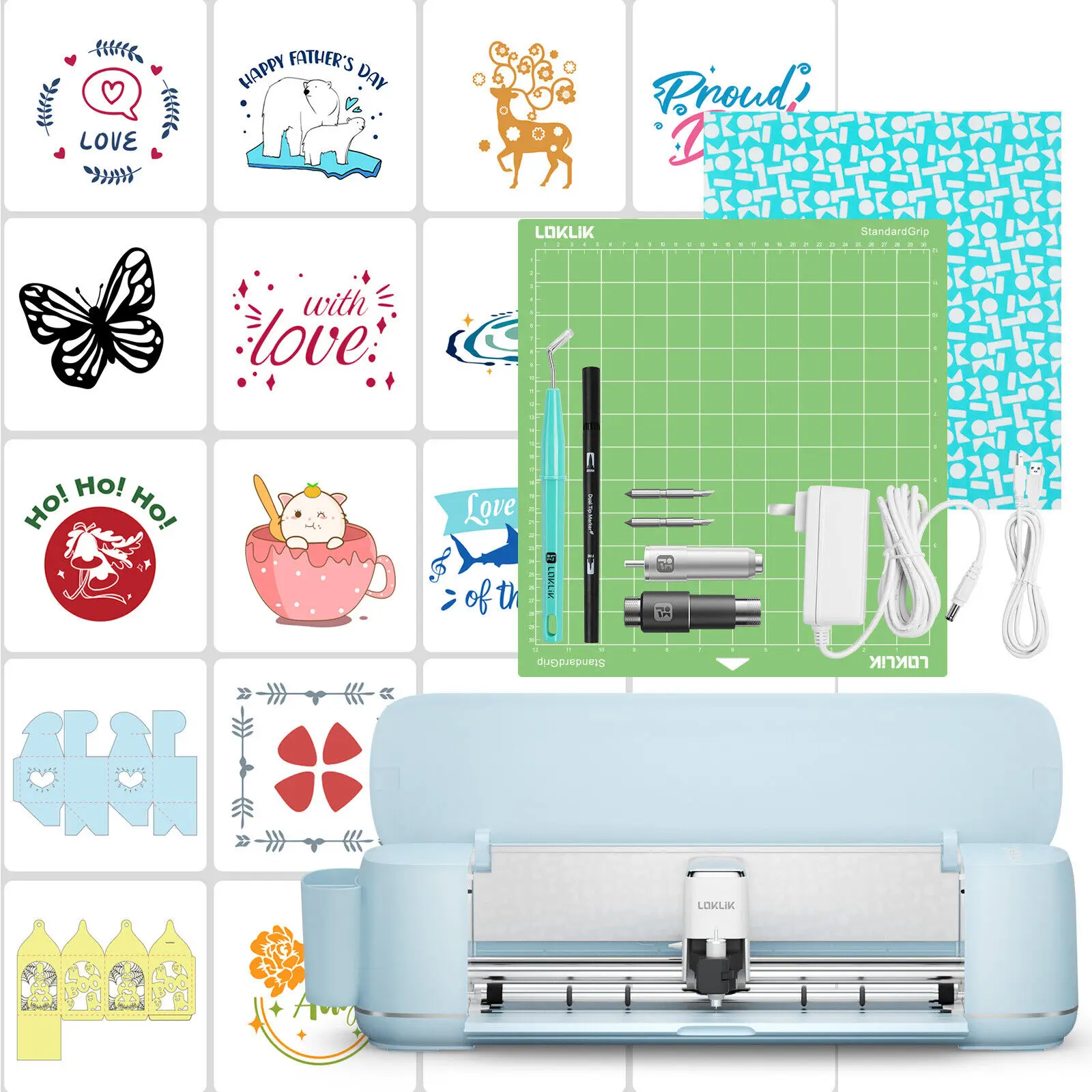 5 in 1 Vinyl Cutting Machine Smart Cutting Machine Compatible with iOS Android Windows Mac Cuts 100+ Materials