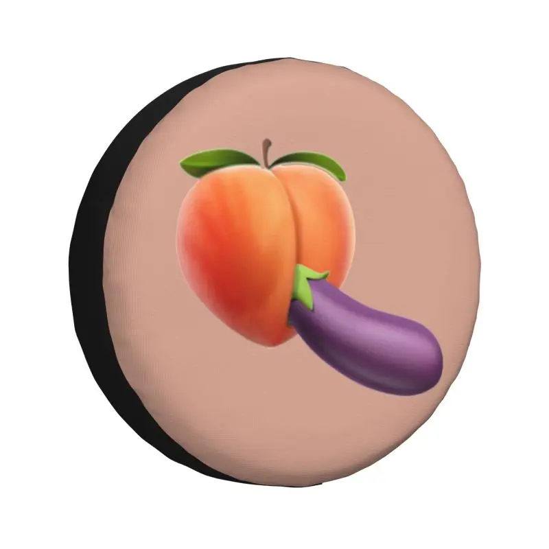 

Забавная еда порно персик Баклажан запасная крышка шины для Grand Cherokee Джип внедорожник прицеп Юмор креативные защитные колпачки на автомобильные колеса