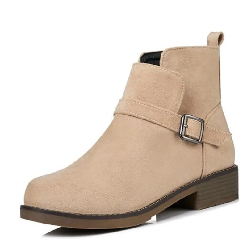 Women Boots Autumn and winter New style fashion Round head Grind boots Student Cashmere Keep warm Winter boots size 34-43