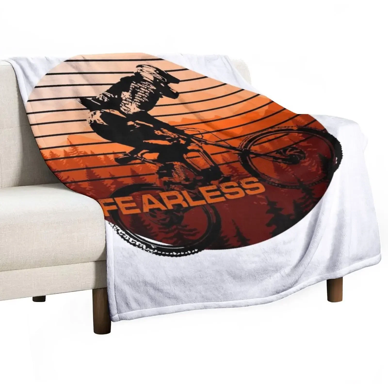 

fearless mtb rider Throw Blanket warm for winter Plaid Flannels Blankets