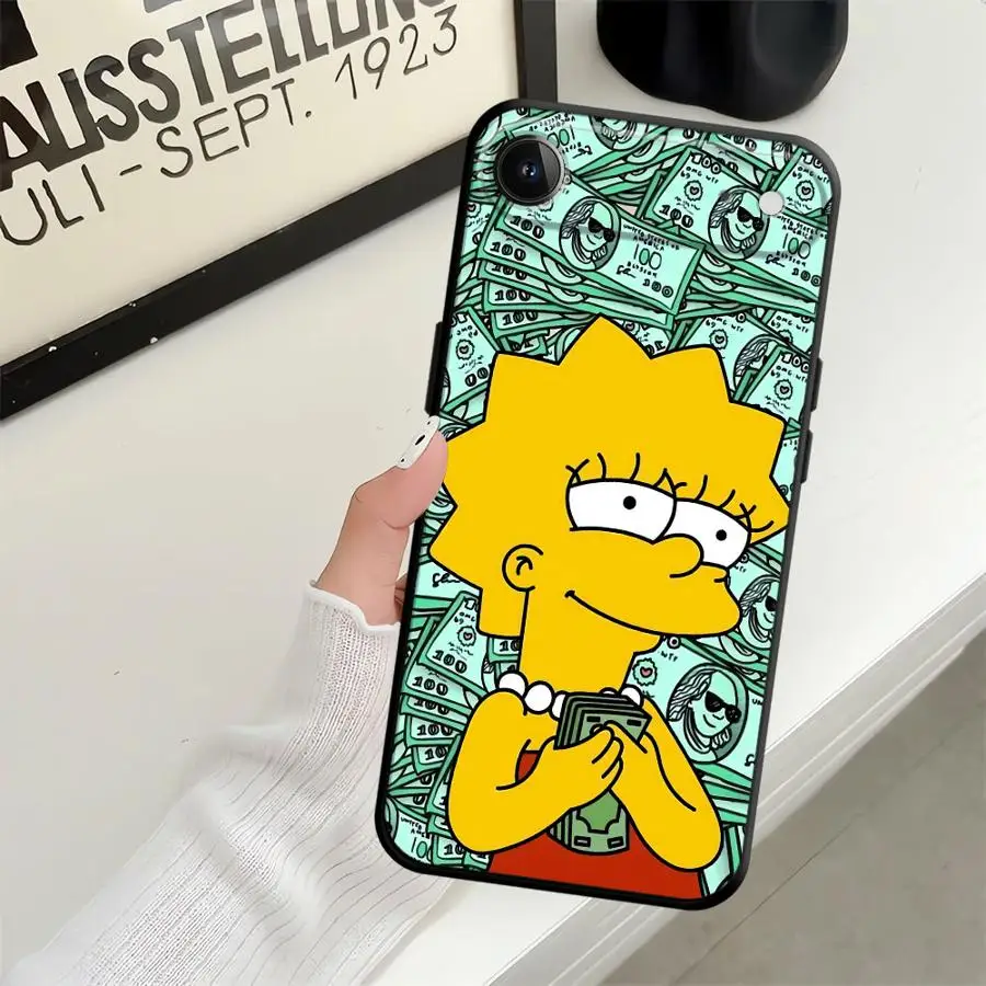 Black Soft Phone Cover with Funny Homer Simpson Design