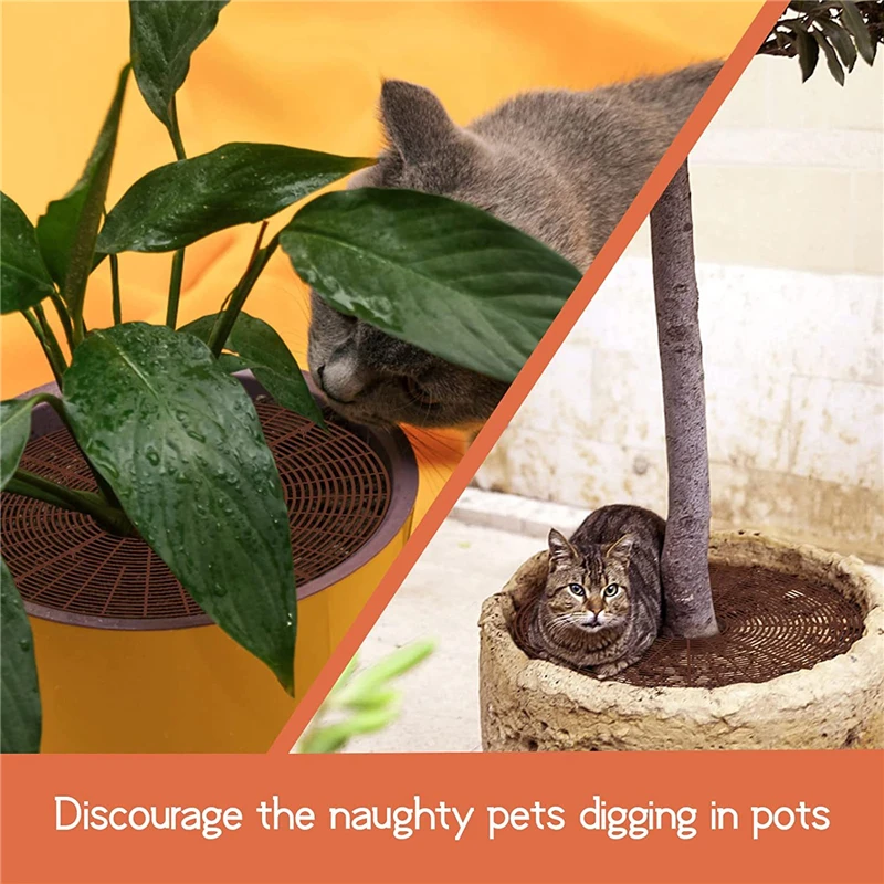Description Picture 6 of item1PC Plant Pot Soil Guard With Nails Plant Pot Grid Flower Pot Cover Baby Safety Mouse Garden Home Plant Protector Repel Cats