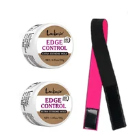 Edge Control Gel Smoothing Frizz Hair Wax Cream Natural Finishing Gel Wax and Headband 30g Non-greasy Small Size Travel 3pcs/Set 1