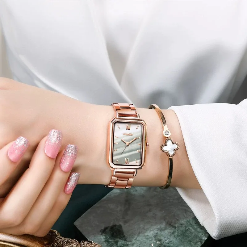 Women's Fashion Square Green Classic Wrist Retro Small Wristwatch Casual Quartz Watch For Lady 2