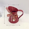 Flower Vase Bucket Bow Heart Pendant Can Farmhouse Rustic Jug For Centerpiecess Country Iron Pitcher Planter Jug-A Easy To Use 6