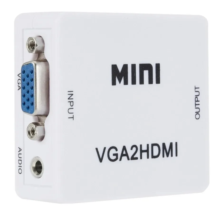 HD 1080P VGA to HDMI-Compatible Video Adapter Converter YIGETOHDE VGA2HDMI Converter With Audio for PC Laptop to HDTV Projector
