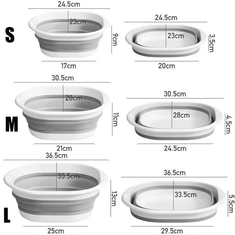 Collapsible Newborn Baby Washbasin Lightweight Portable Kids Wash Basin Dish Tub For Travel Home 3 Sizes Hangable Baby Bathtub baby bath tub