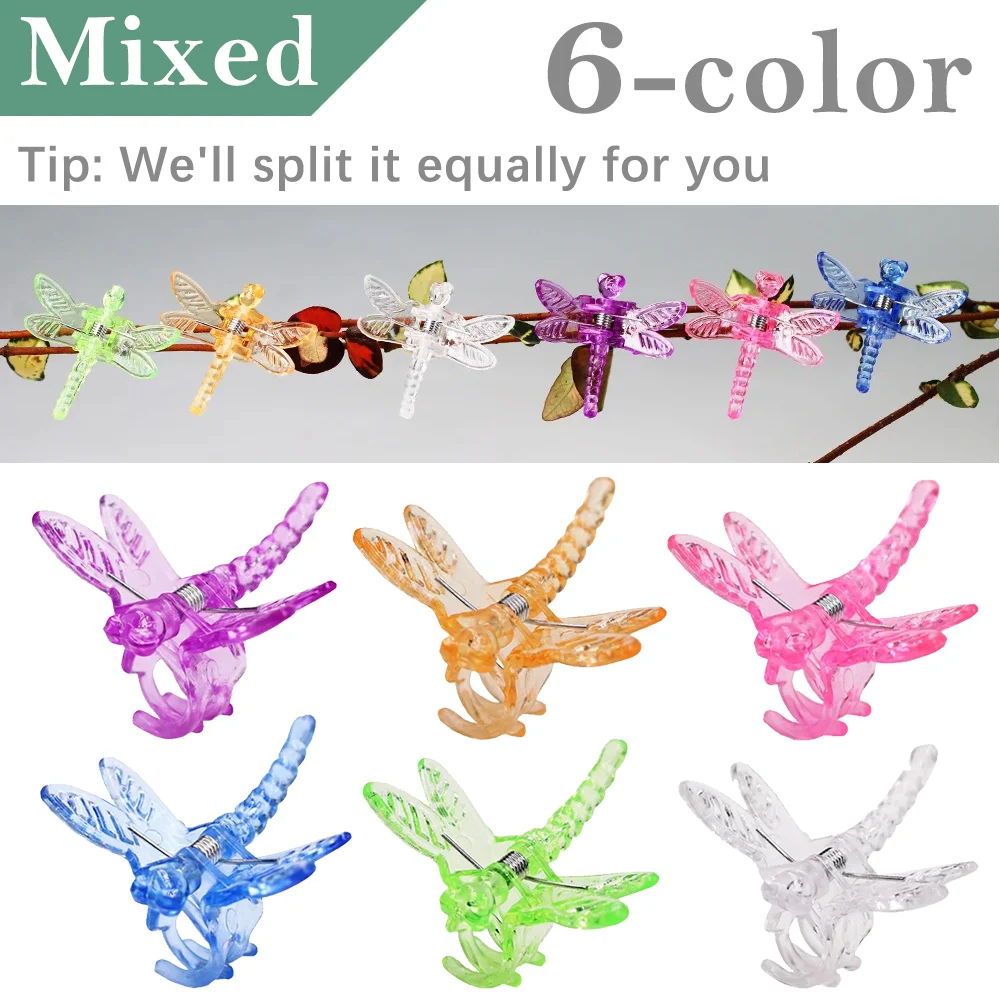 Set of 30/50/100 Dragonfly 4-Claw Plant Support Clips for Orchids and Climbing Vines